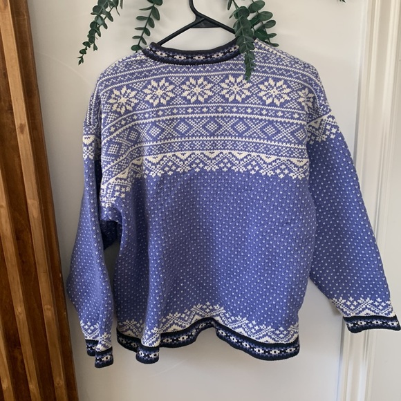 Vintage Eddie Bauer Front 1/2 Clasp Fair Isle‎ Pullover Knitted Sweater. … - Picture 5 of 11